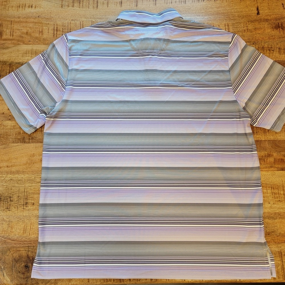Men's‎ 2XLT Golf Polo Shirt PGA Tour Pro Series Linear Energy White/Purple/Black - Picture 4 of 9